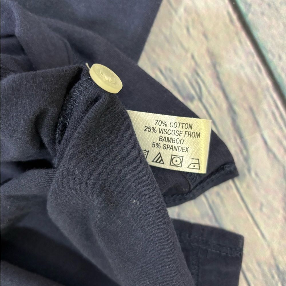Coolibar Navy Blue Nautical Long Sleeved Polo Sun Protection UPF 50 Shirt M - Picture 5 of 8